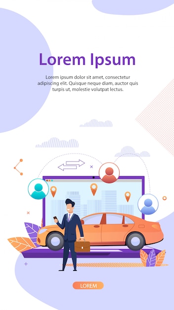 Car Sharing. Vehicle Rental Service. Fractional.