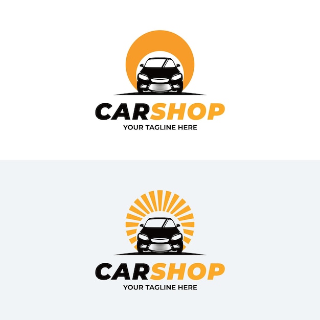 Vector car shop logo design inspiration