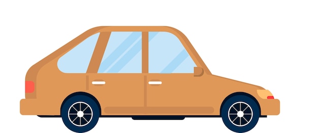 Car side view isolated vector illustration