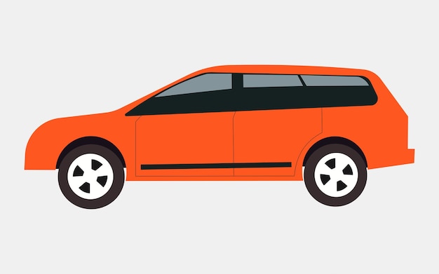 Vector car side view vector flat illustration