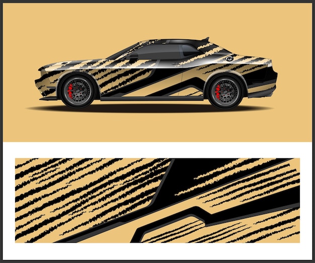 Vettore segni di auto e design avvolgente con illustrazione modello di veicolo