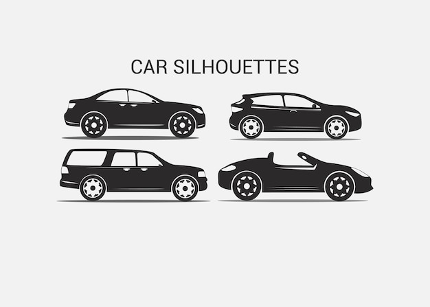Vector car silhouette illustrations vector design template