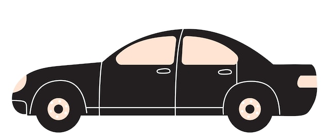 Car silhouette on white background vector