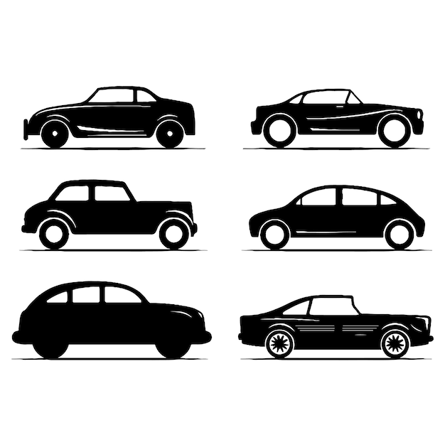 Car silhouettes set vector illustration car silhouettes icon