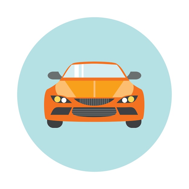 Vector car simple flat icon