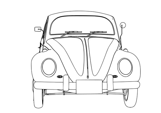 Vector car sketch on white background vector