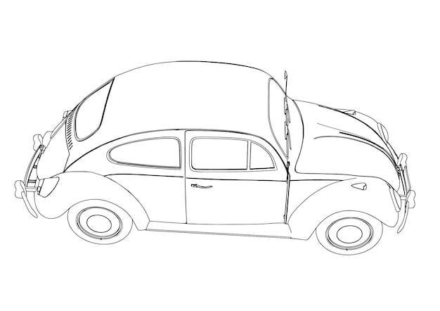 Vector car sketch on white background vector