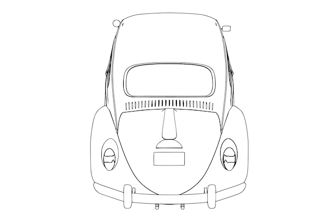 Vector car sketch on white background vector