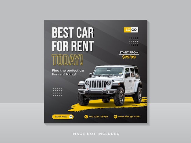 Vector car social media instagram post template