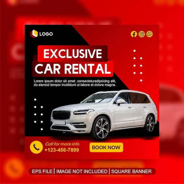 car social media post template design