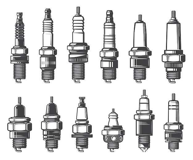 Car spark plugs types,   icons