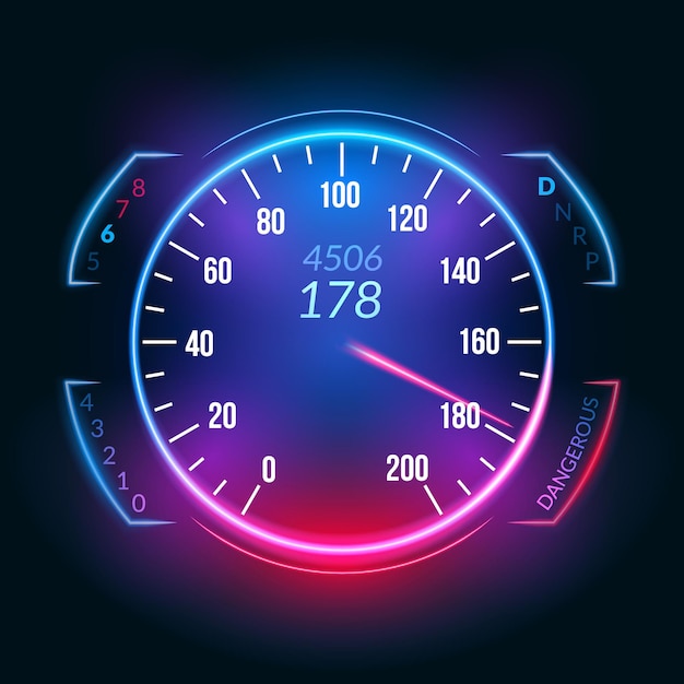 Car speedometer dashboard icon. speed meter fast race technology design measurement panel.