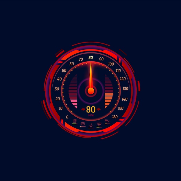 Car speedometer speed meter futuristic gauge dial