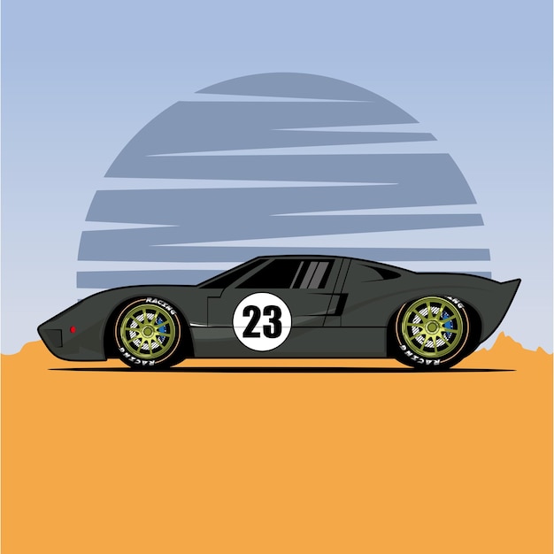 Vector car sport racing icon illustration