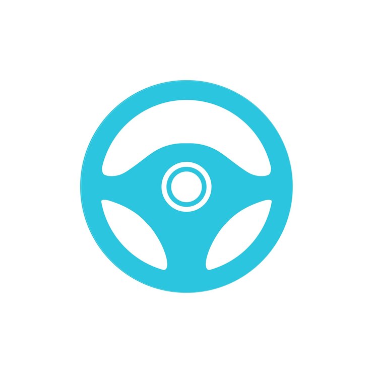 Car Steering Wheel icon Isolated on white background From blue icon set