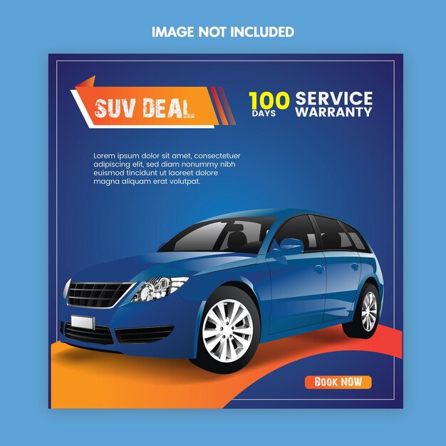 car suv rental and automotive social media banner