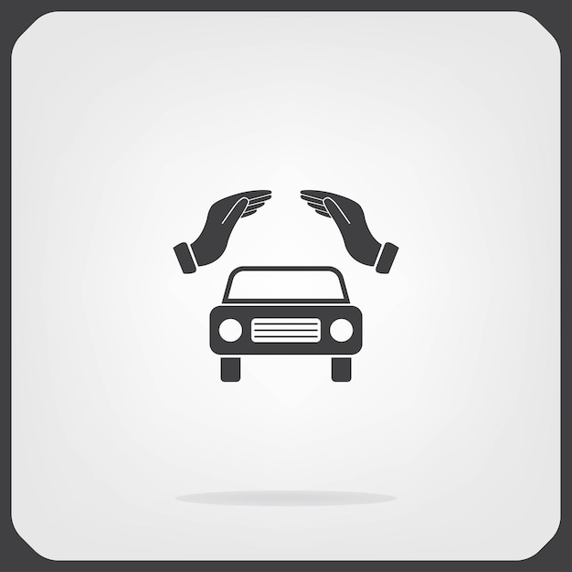 Vector car symbol vector illustration on gray background eps 10