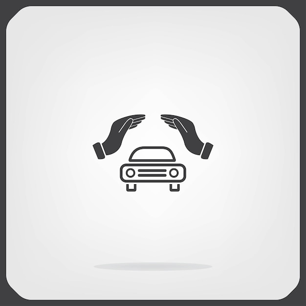 Vector car symbol vector illustration on gray background eps 10