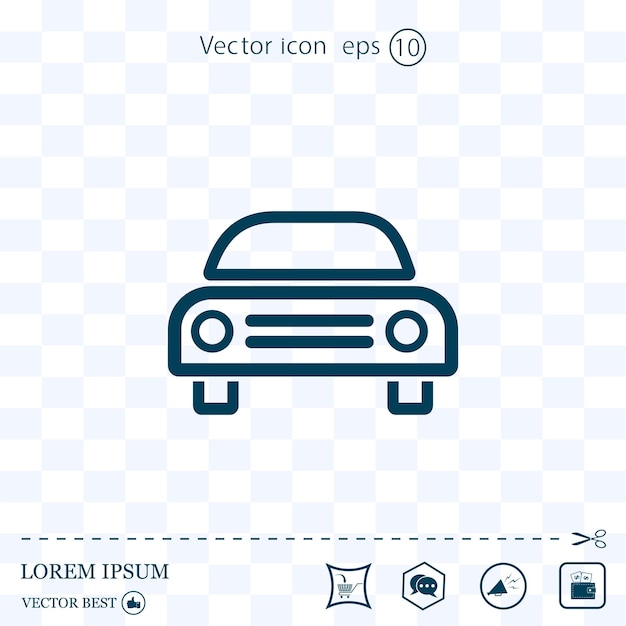 Car symbol vector on a light background Eps 10