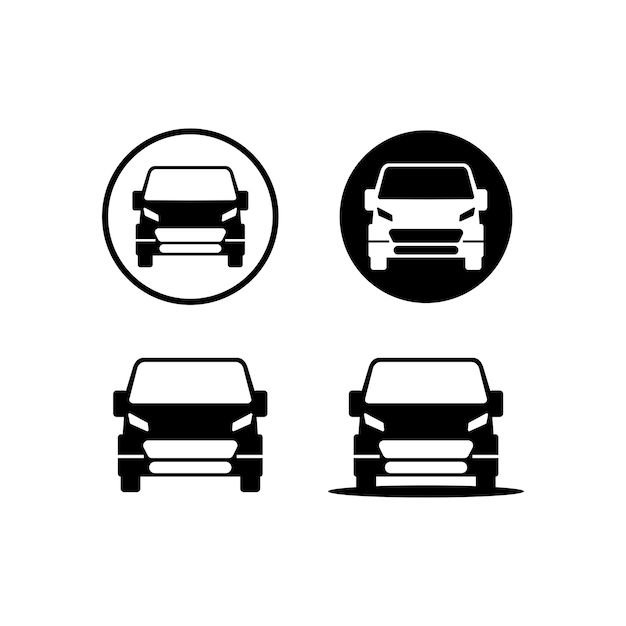 Вектор Автомобильные символы фронтальные иконки автомобиля дизайн шаблона
