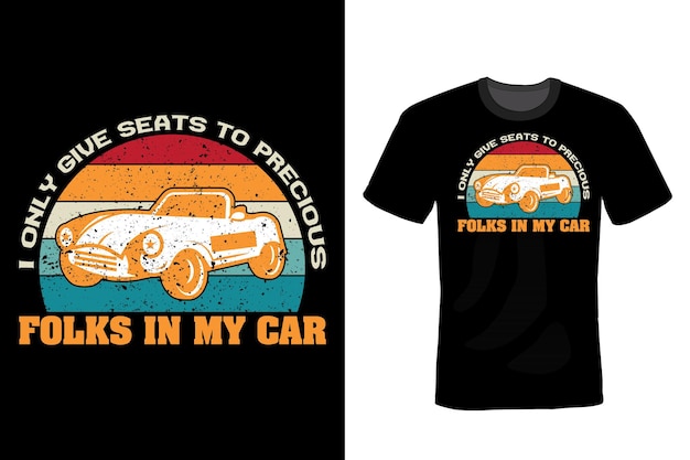 Car T shirt design typography vintage