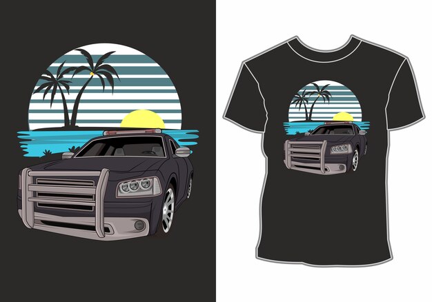 Car-themed shirt designs and summer vacations at the beach