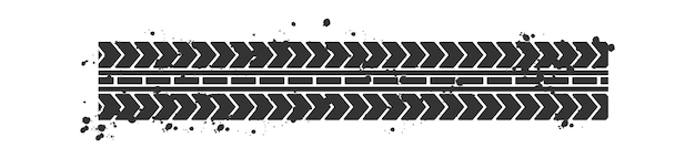 Vector car tire track flat silhouette