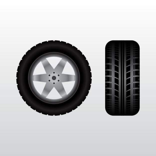 Car tire with wheel