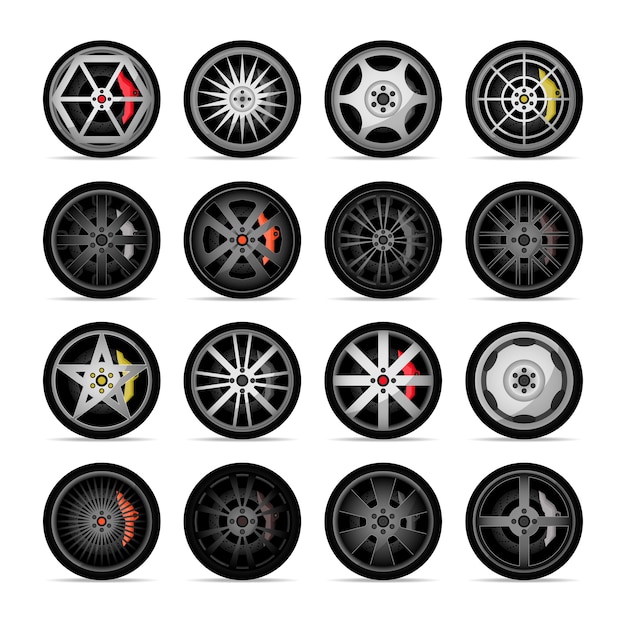 Car titanium rim icon collection