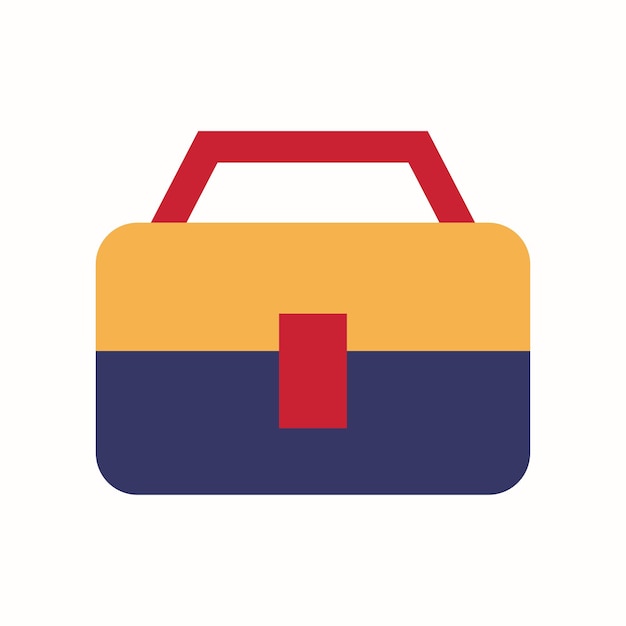 Icona della cassetta degli attrezzi per auto immagine piatta dell'icona del vettore della cassetta degli attrezzi per auto isolata su sfondo bianco