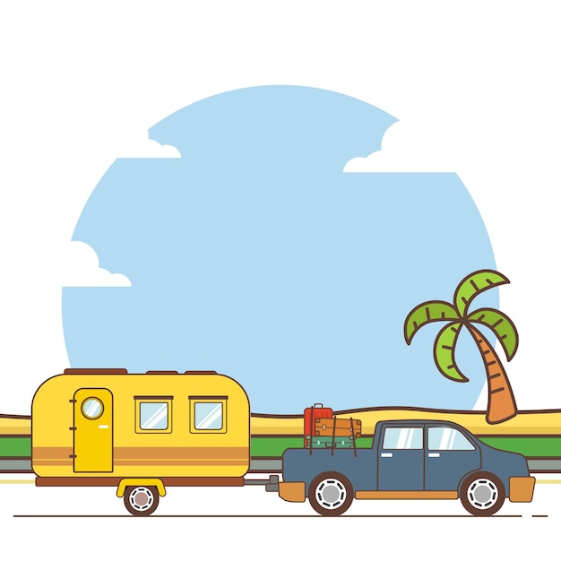 Car travel for summer vacation. car background