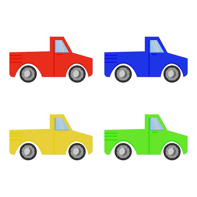 Vector car truck colorful clipart vector