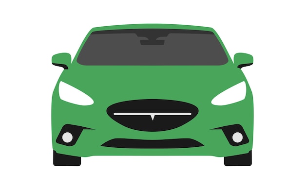 Car vector front view green color