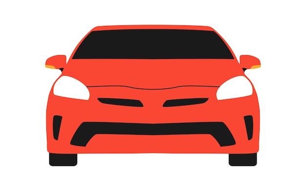 Car vector front view red color