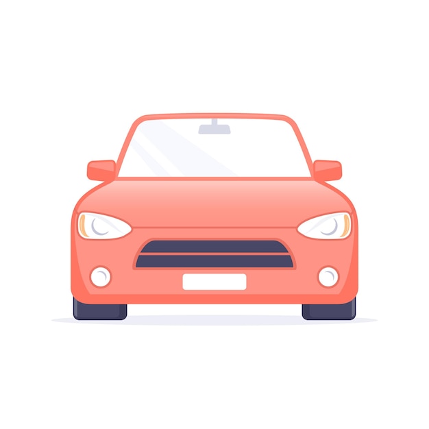 Car Vector icon Front view car isolated illustration