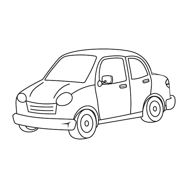 Car vector illustration. Classic red car. cartoon transportation.