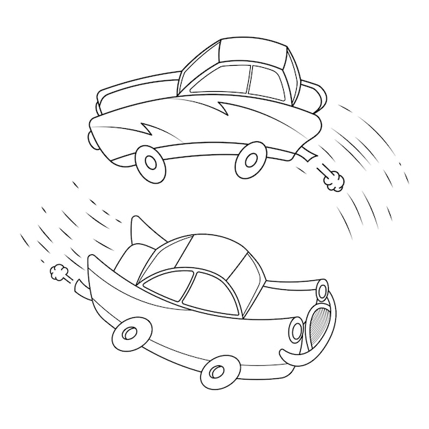 car vector line art illustration