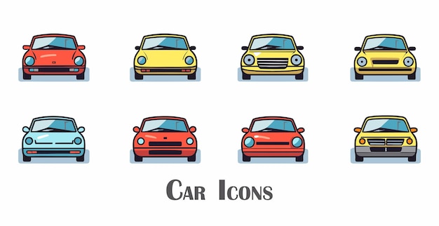 Set di icone di linea vettoriale dell'auto