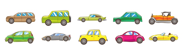 векторный набор автомобилей
