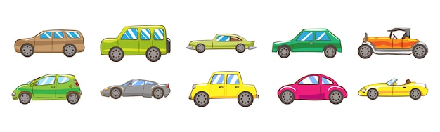 Car vector set clipart design