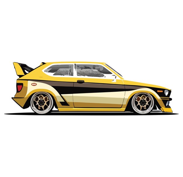 Vector car vector template on white background car race drift vector illustration