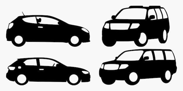 Vector car vehicles silhouette line art