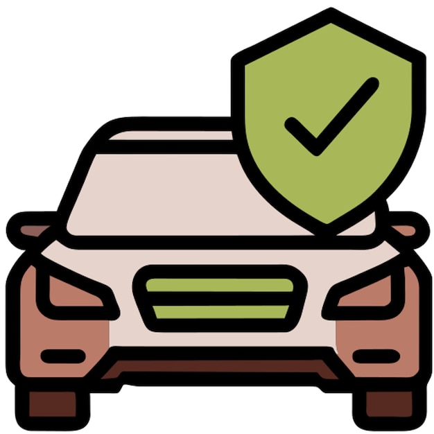 Vector car warranty icon icon colored outline