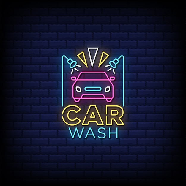 car was neon sign style text
