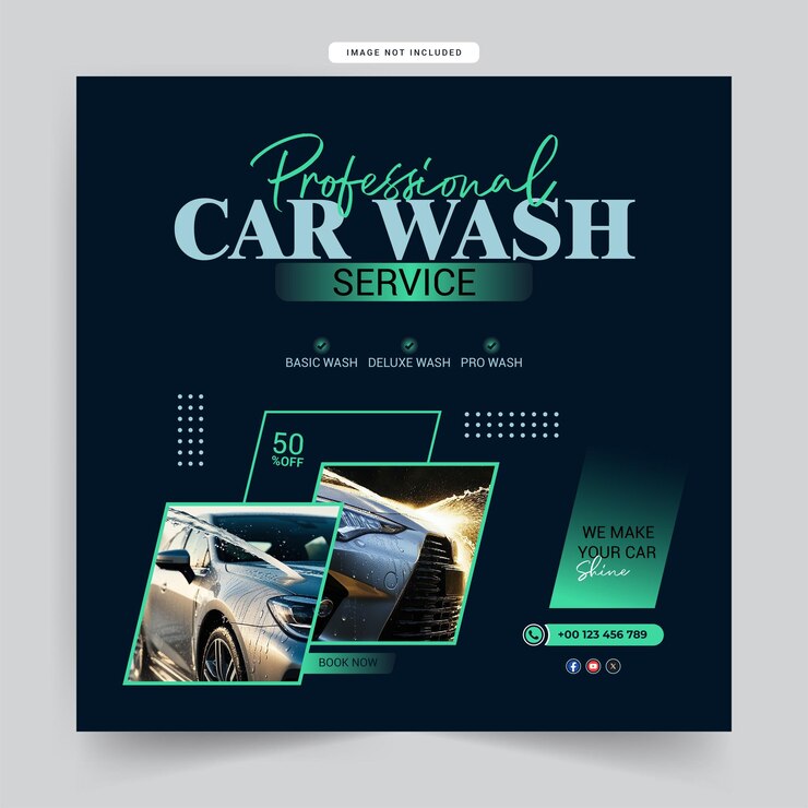 वेक्टर car wash banner design template