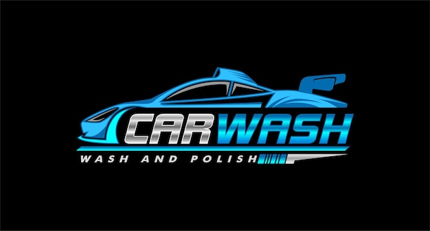 Vector car wash and detailing logo automotive service