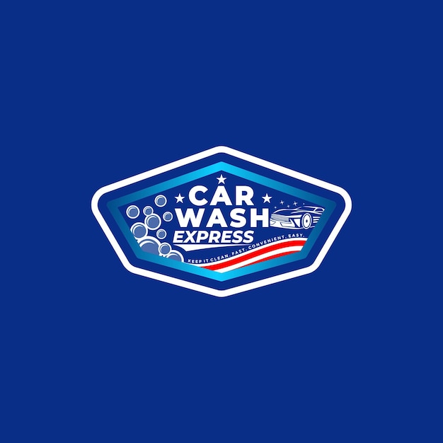 Vector car wash express logo ontwerp vector inspiratie