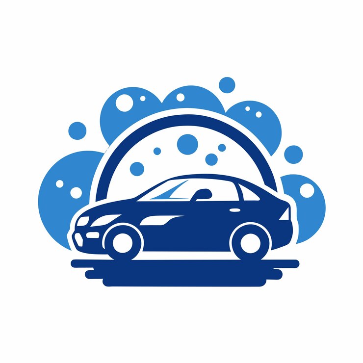 a car wash featuring a car being washed with foam set against a solid white background 35