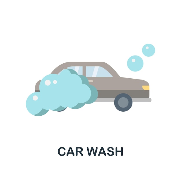 Vector car wash flat icon color simple element from car servise collection creative car wash icon for web design templates infographics and more