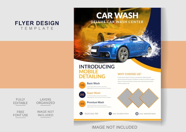 Car Wash Flyer Design Template cleaning Service Flyer Design